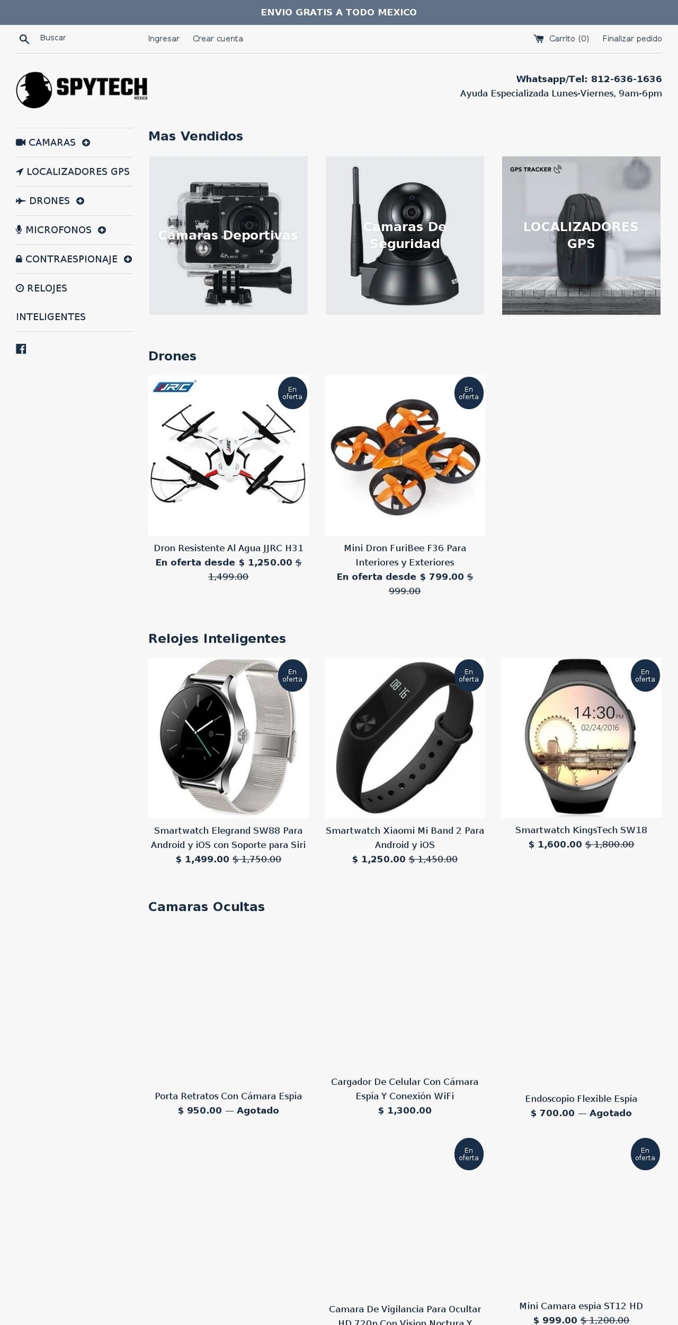 spytechmexico.com — Shopify storefront screenshot