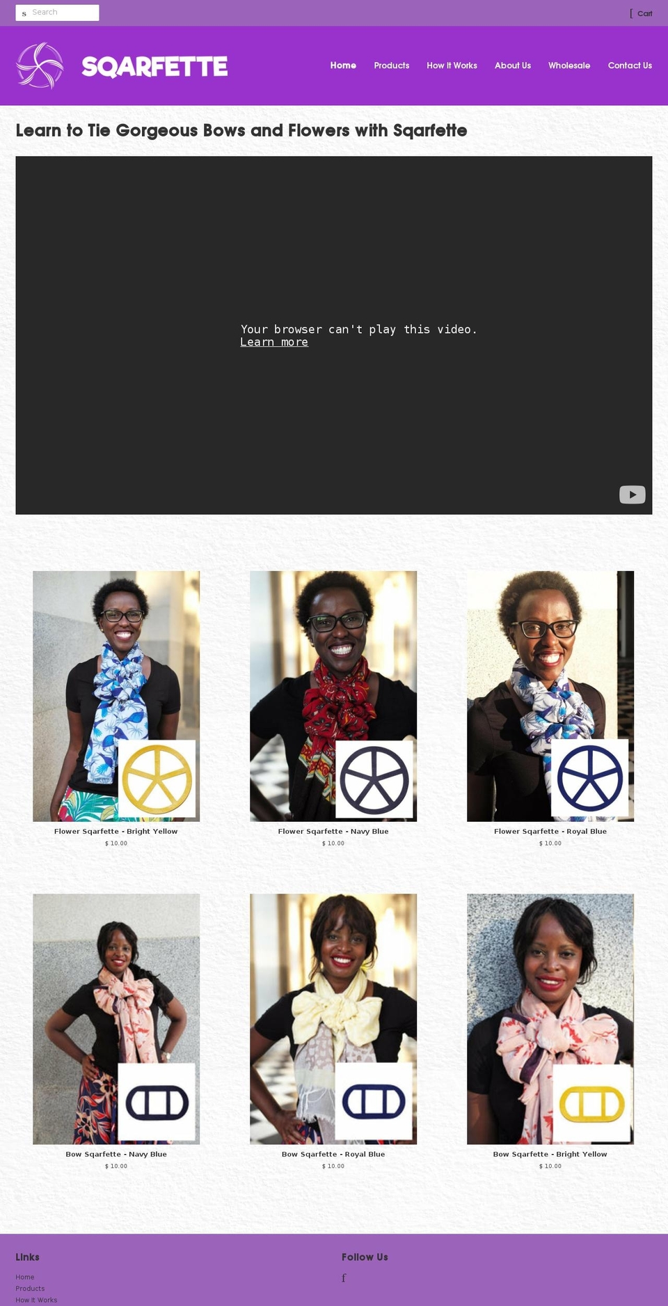 sqarfette.com — Shopify storefront screenshot