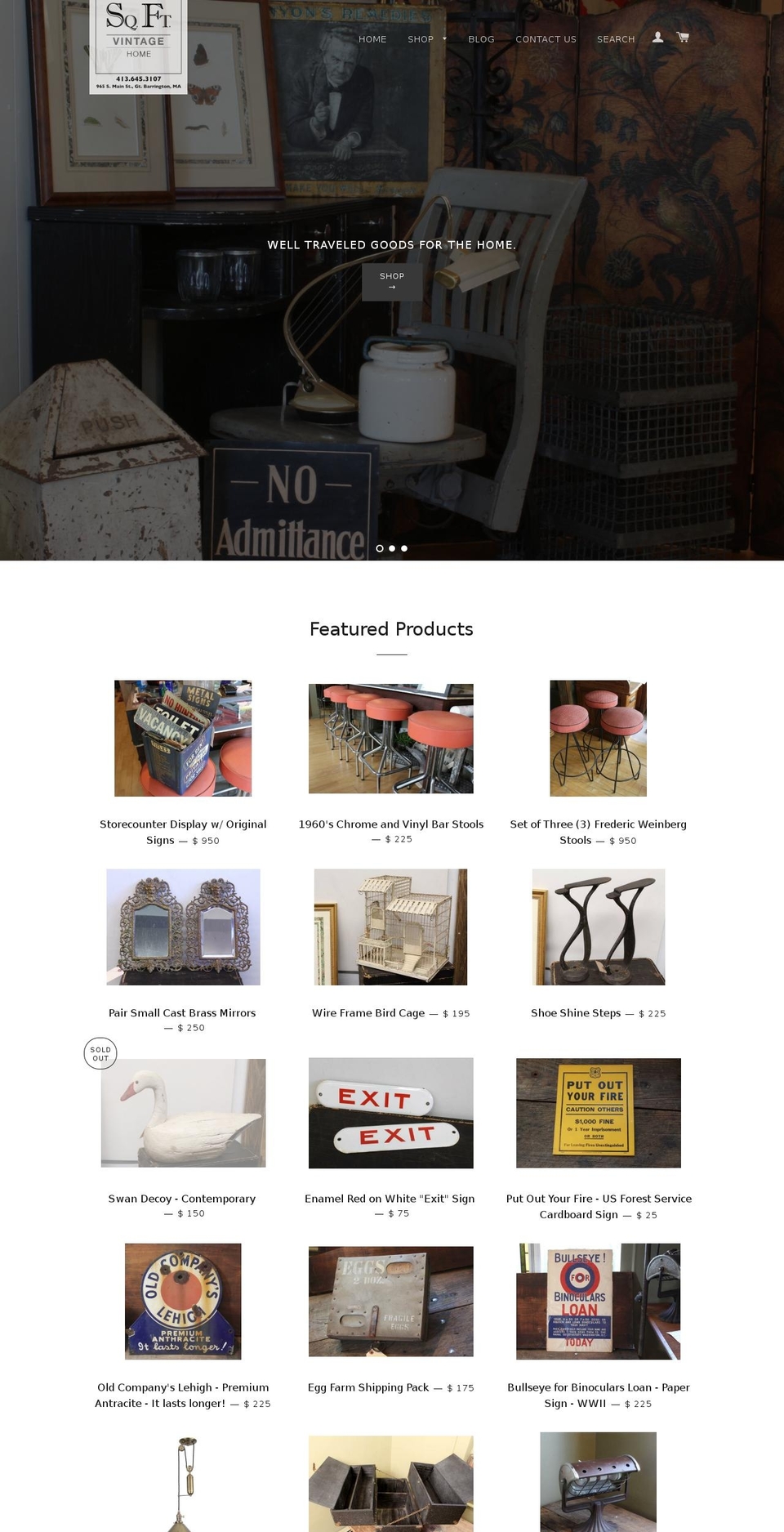 sqftvh.com shopify website screenshot