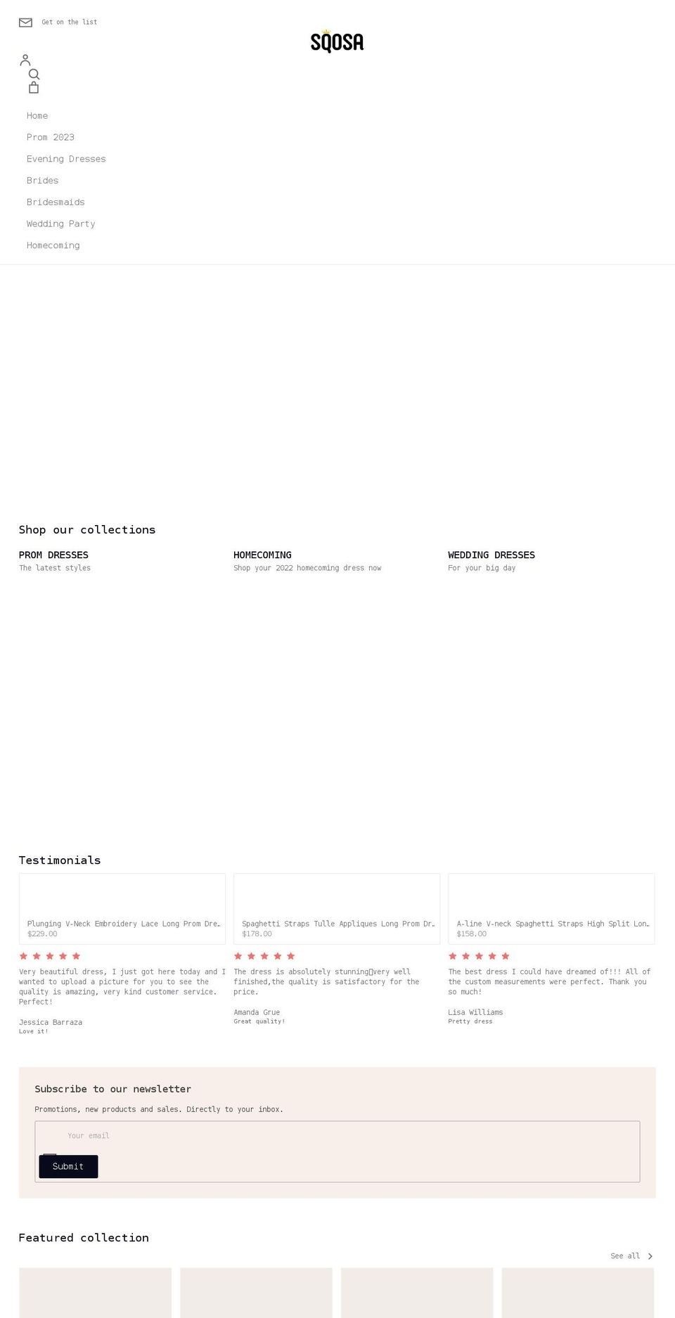 sqosa.com shopify website screenshot