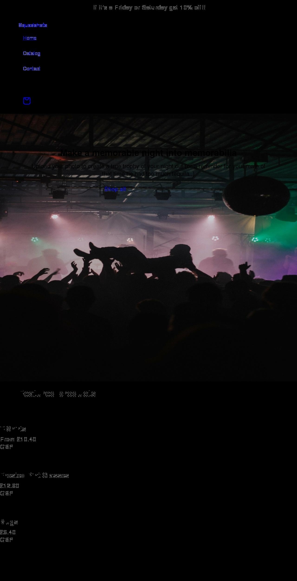 squadshots.com shopify website screenshot