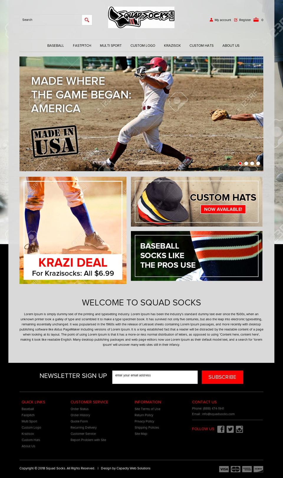 squadsocks.com shopify website screenshot