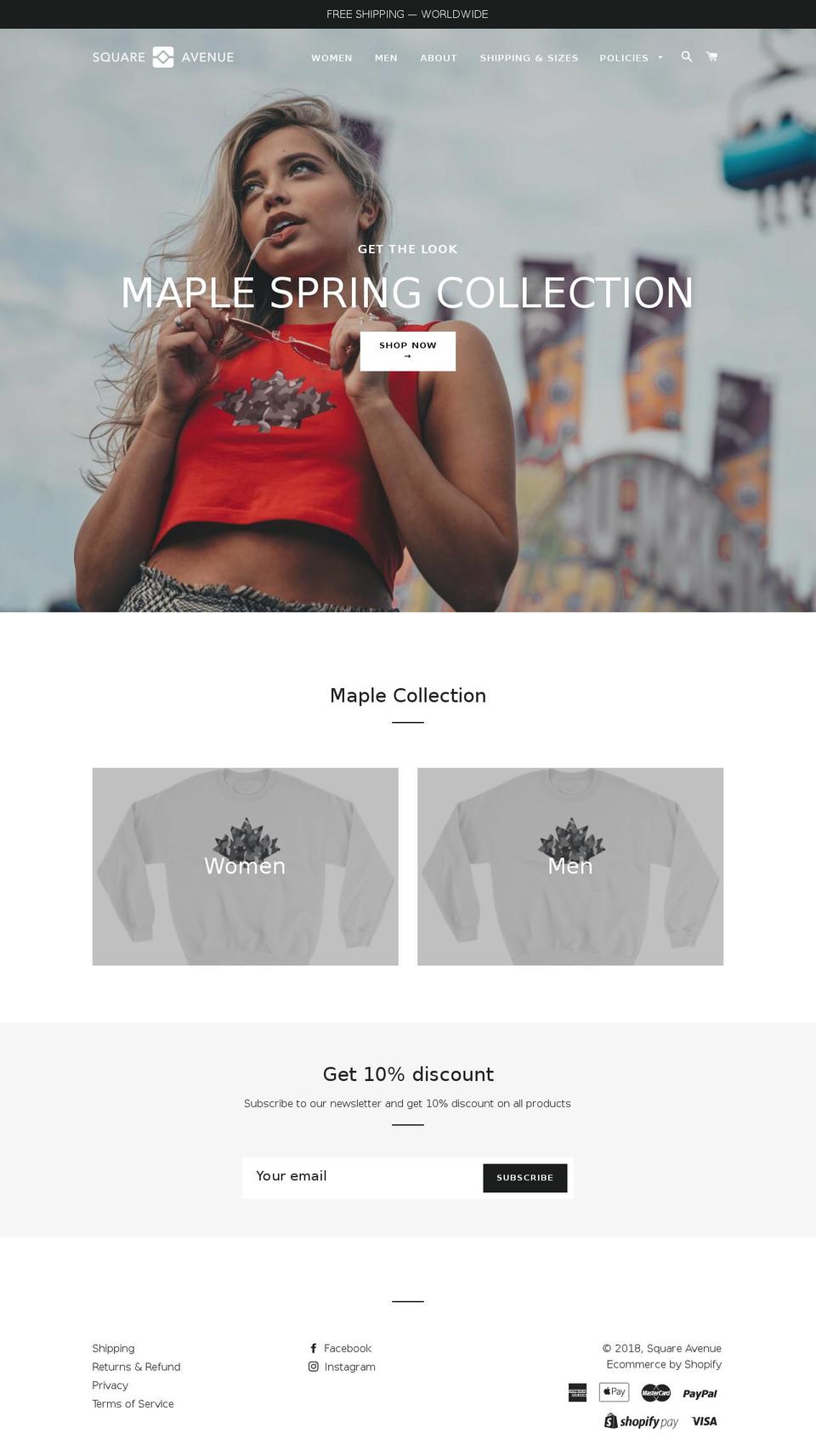 square-avenue.com — Shopify storefront screenshot