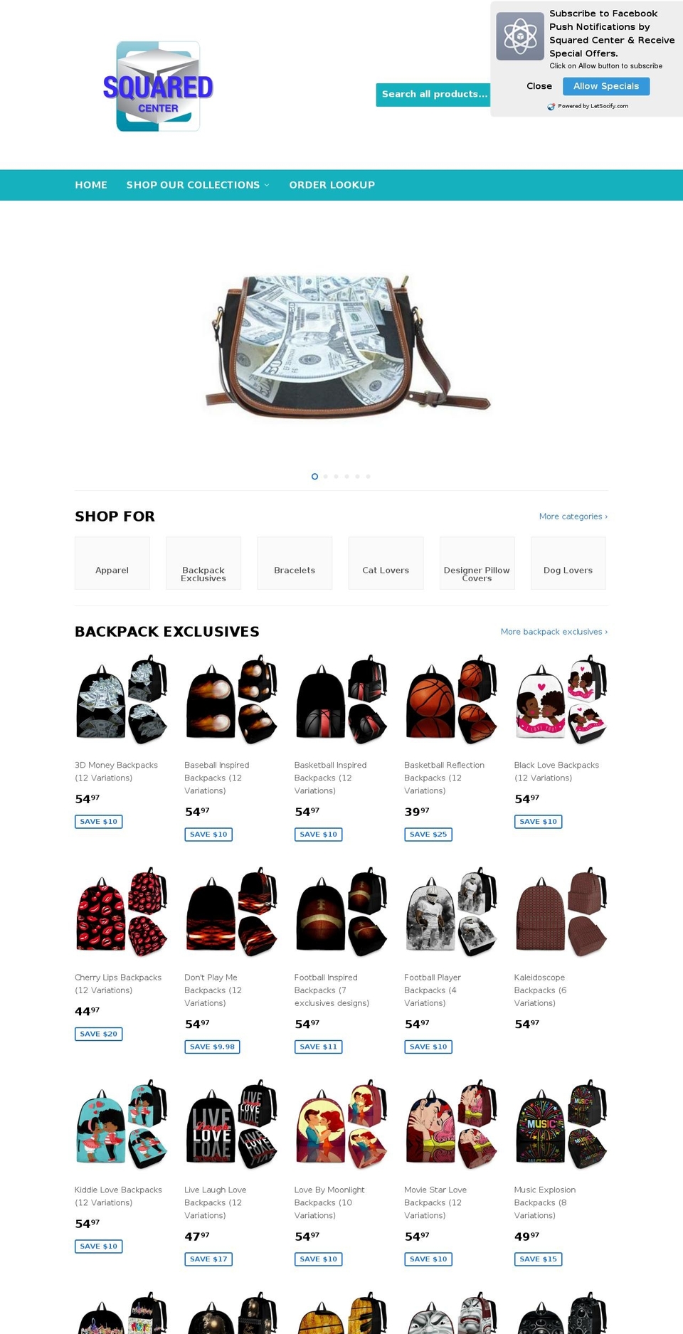 squaredcenter.com shopify website screenshot