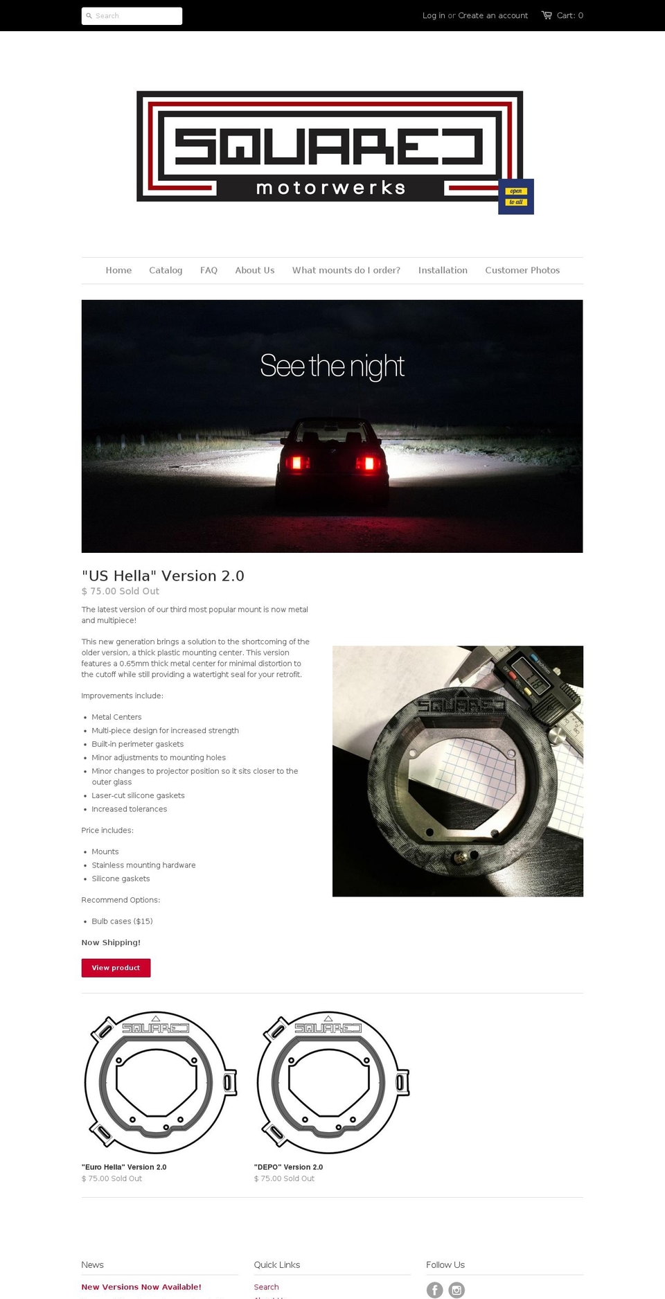 squaredmotorwerks.com shopify website screenshot