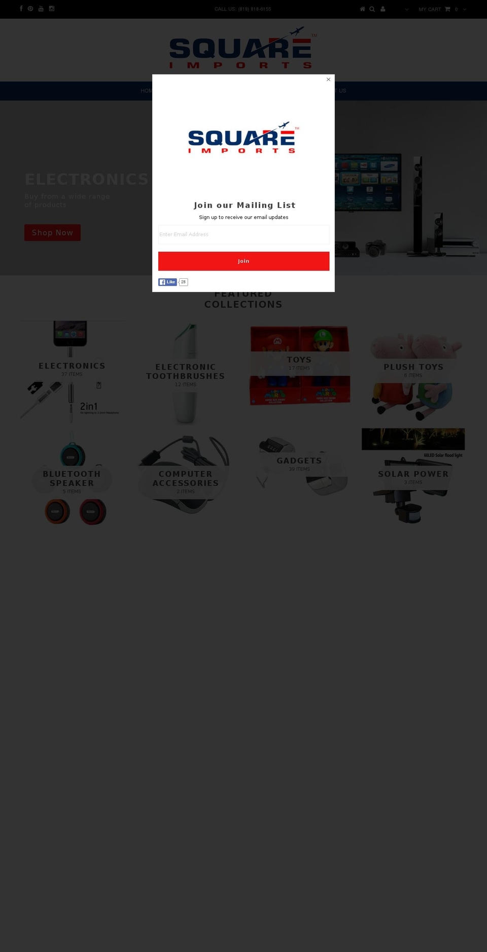 squareimports.com shopify website screenshot