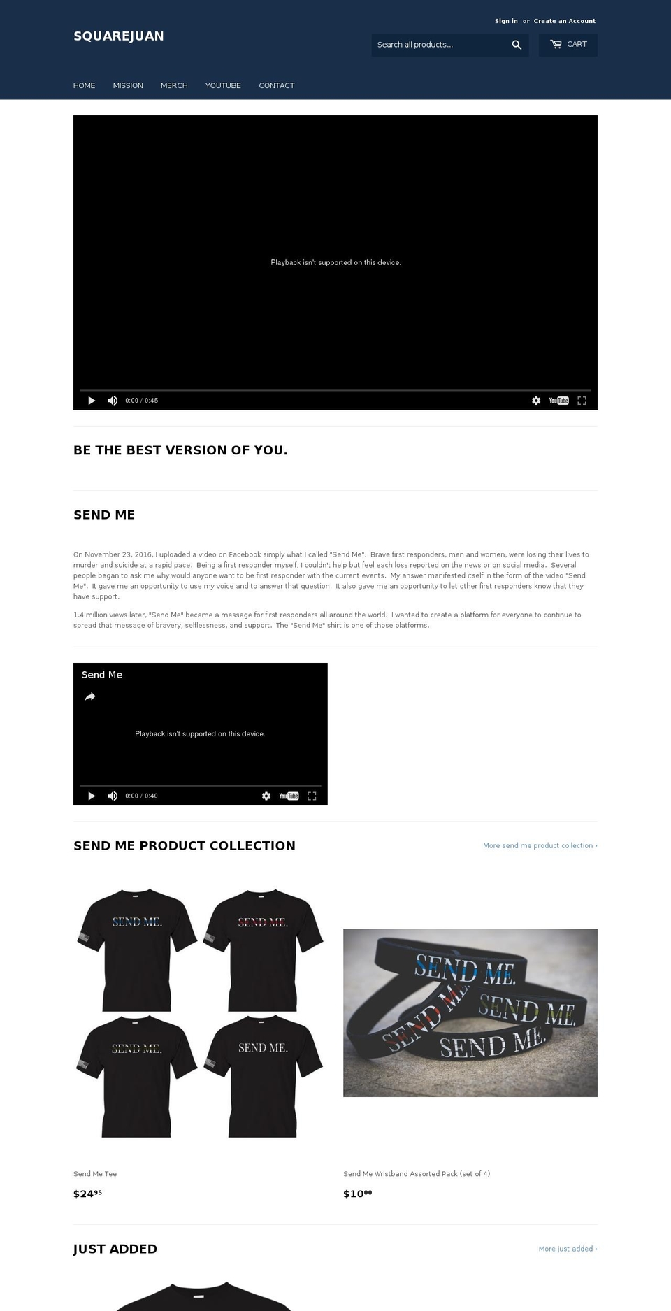 squarejuan.com shopify website screenshot