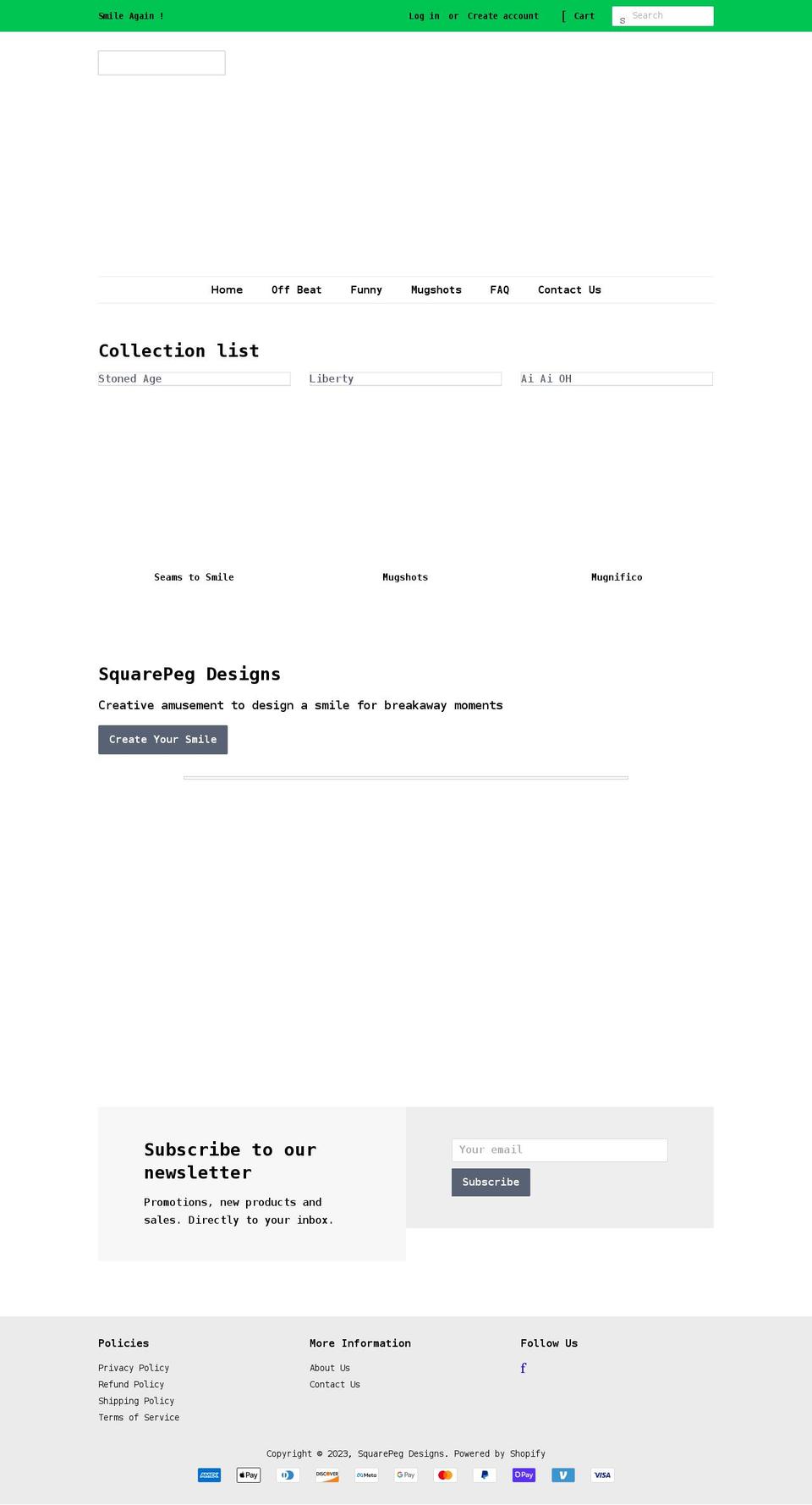 squarepegdesigns.net shopify website screenshot