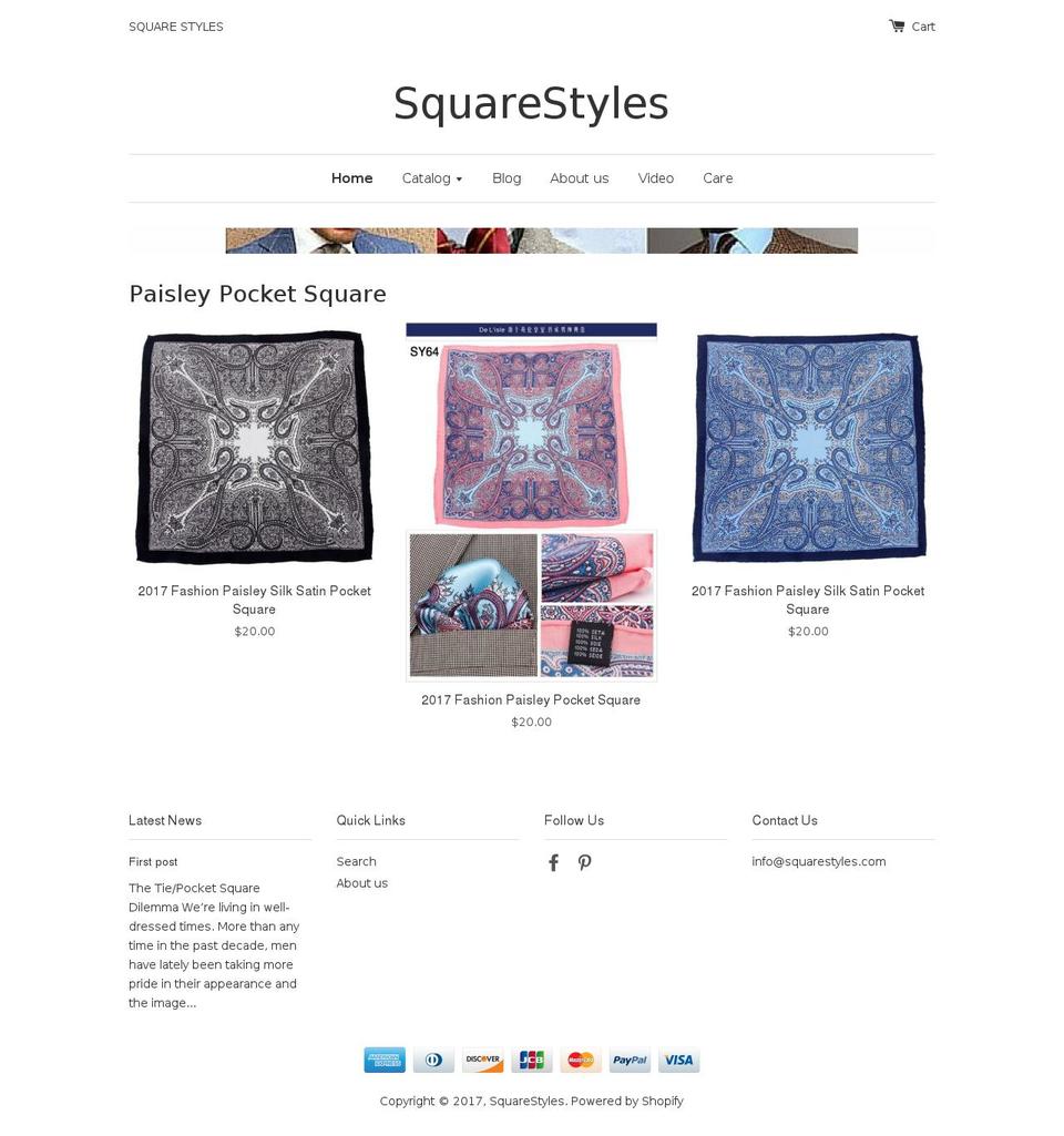 squarestyles.com shopify website screenshot