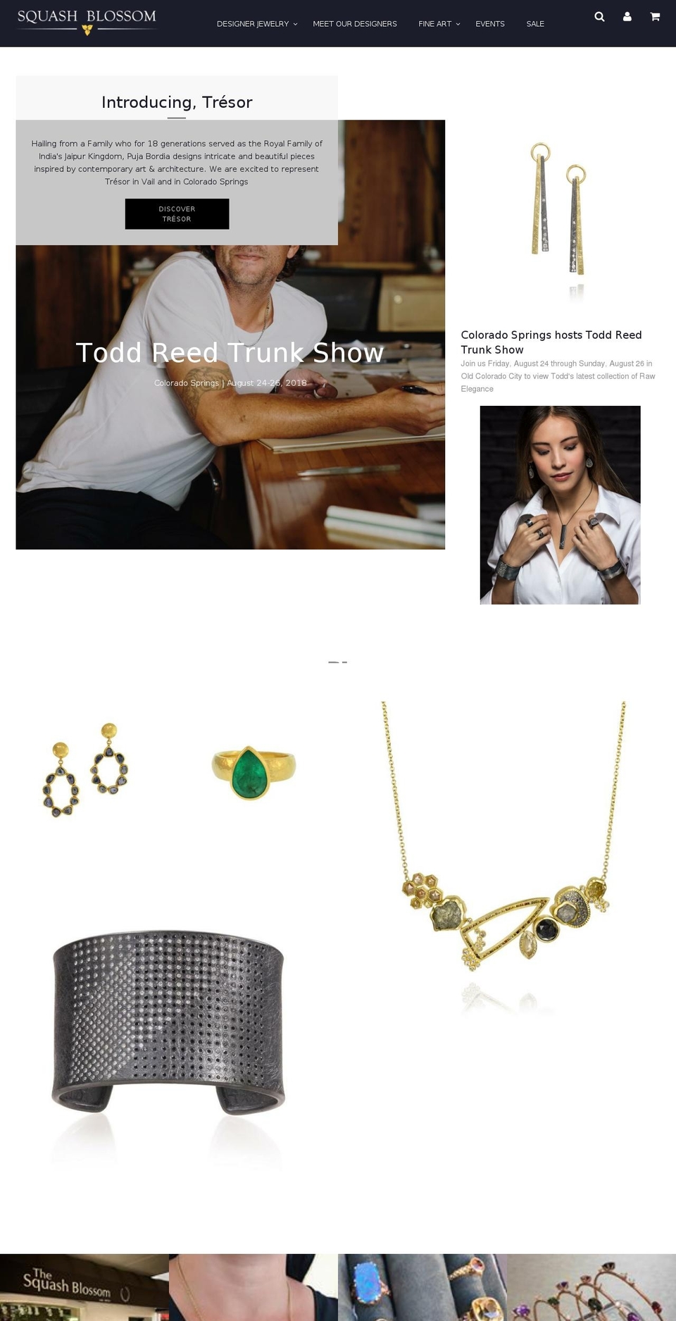 squashblossom.com shopify website screenshot