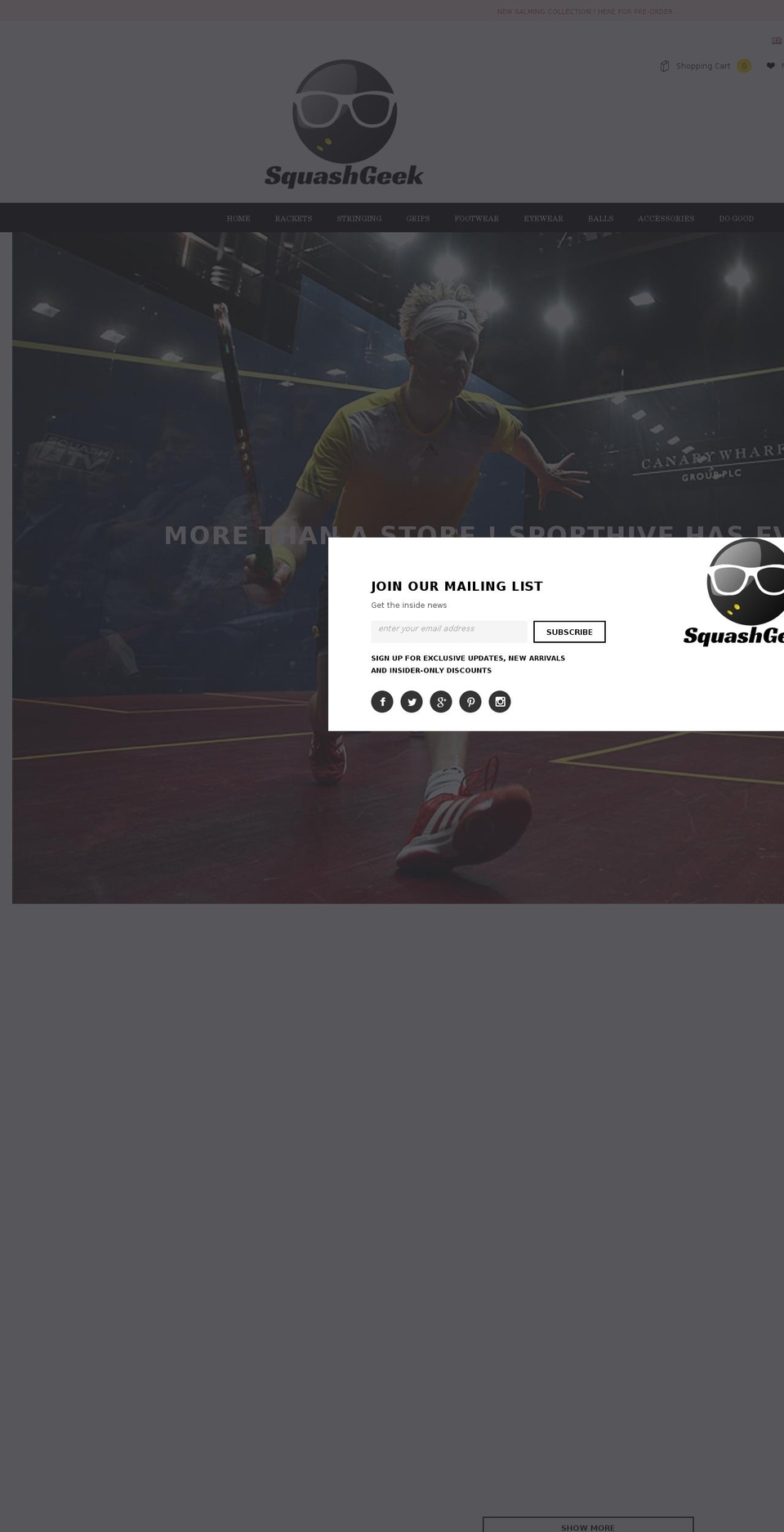 squashgeek.com shopify website screenshot