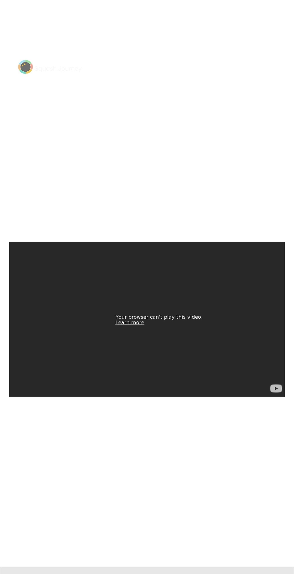 squashjourney.com shopify website screenshot