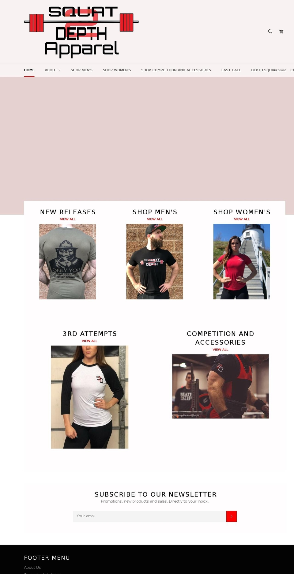 squat2depth.com — Shopify storefront screenshot