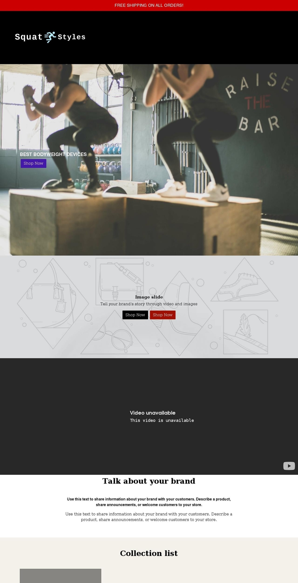 squatstyles.com shopify website screenshot