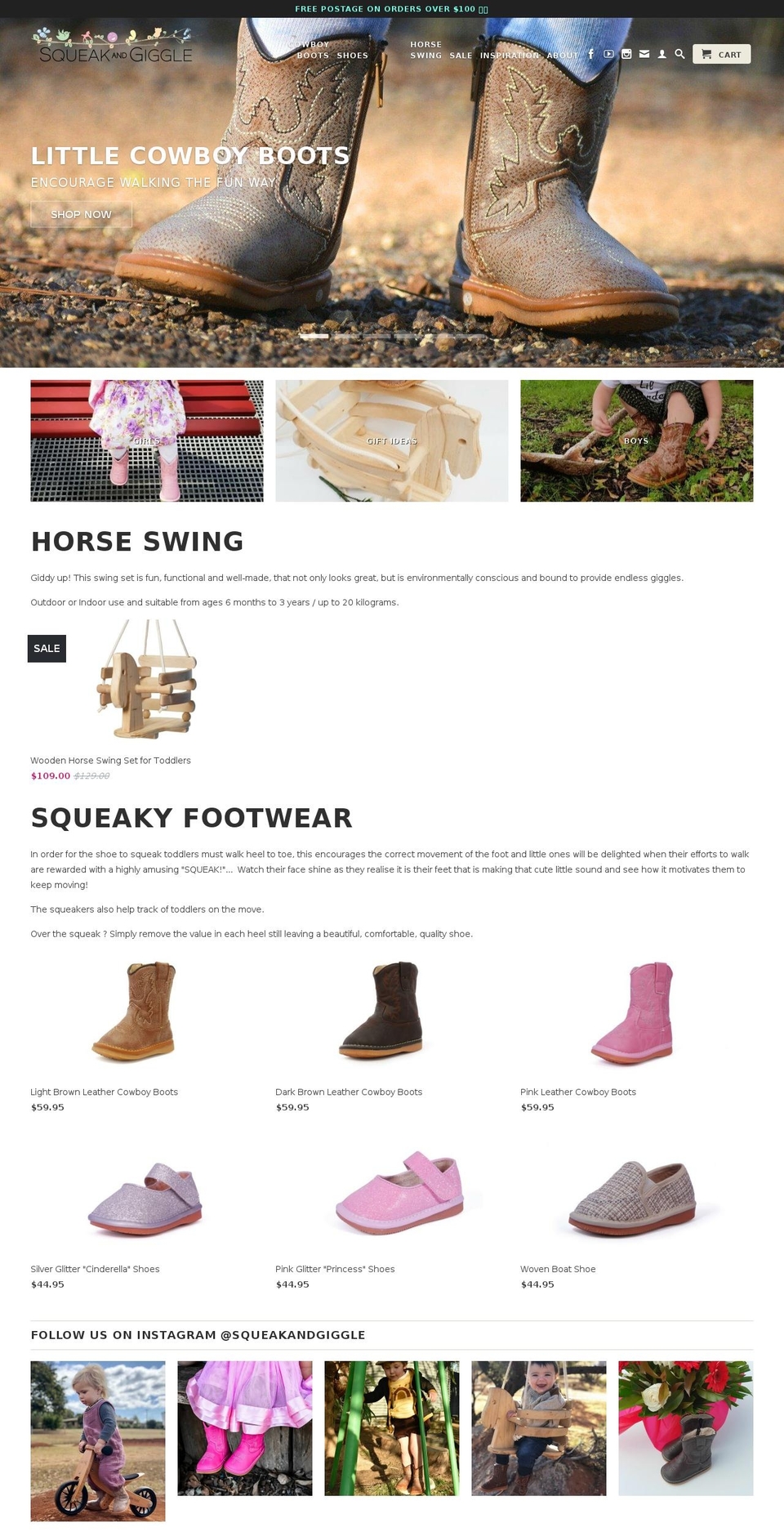 Copy of Retina Shopify theme site example squeakandgiggle.com.au