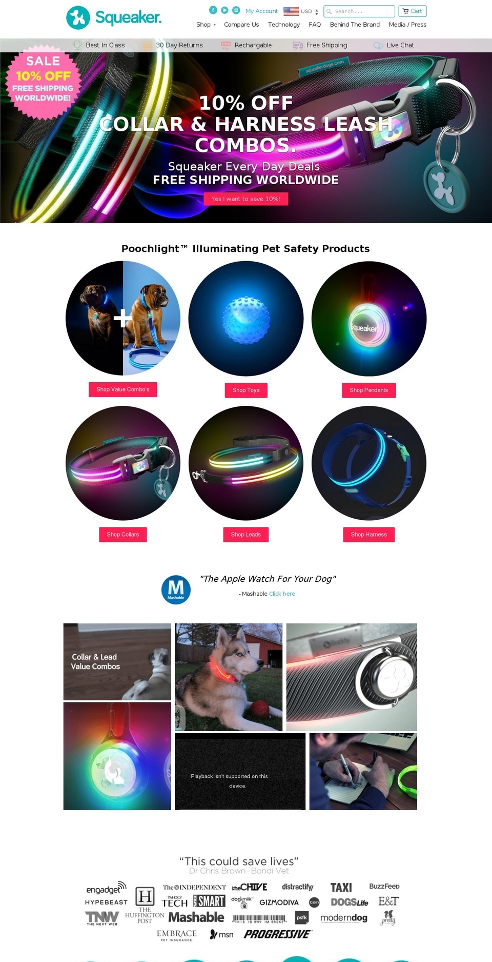 squeakerdogs.com shopify website screenshot