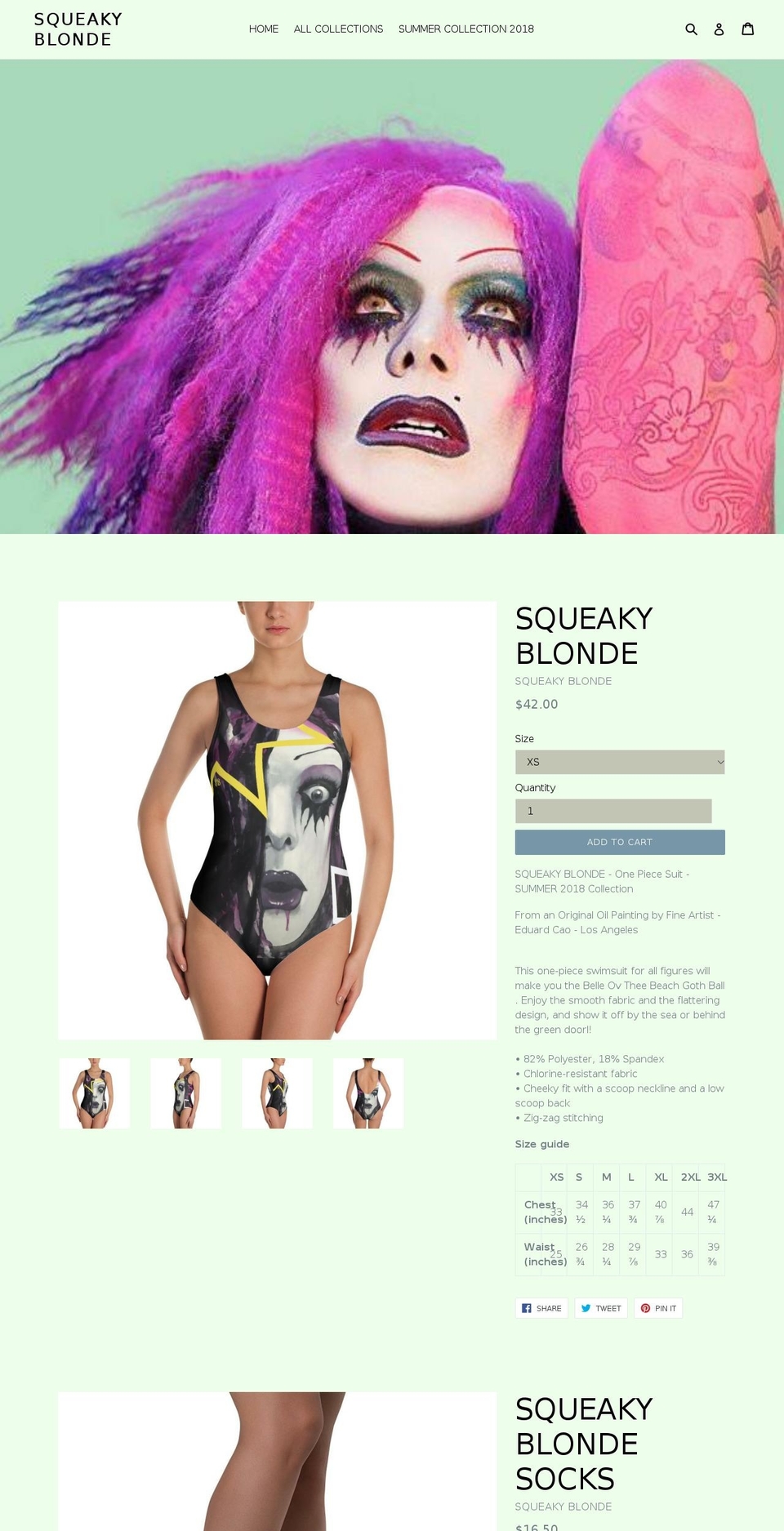 squeakyblonde.com — Shopify storefront screenshot