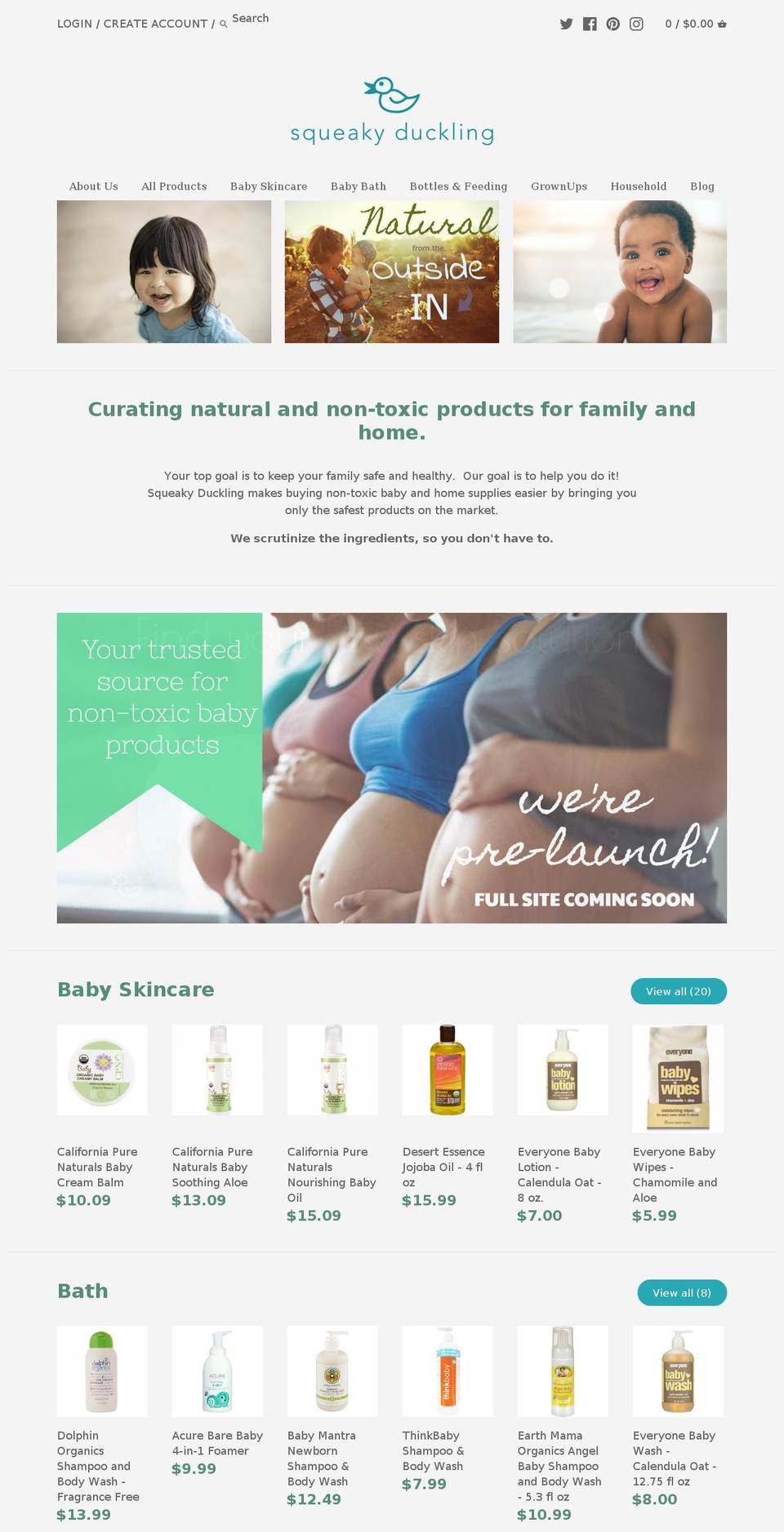 squeakyduckling.com — Shopify storefront screenshot
