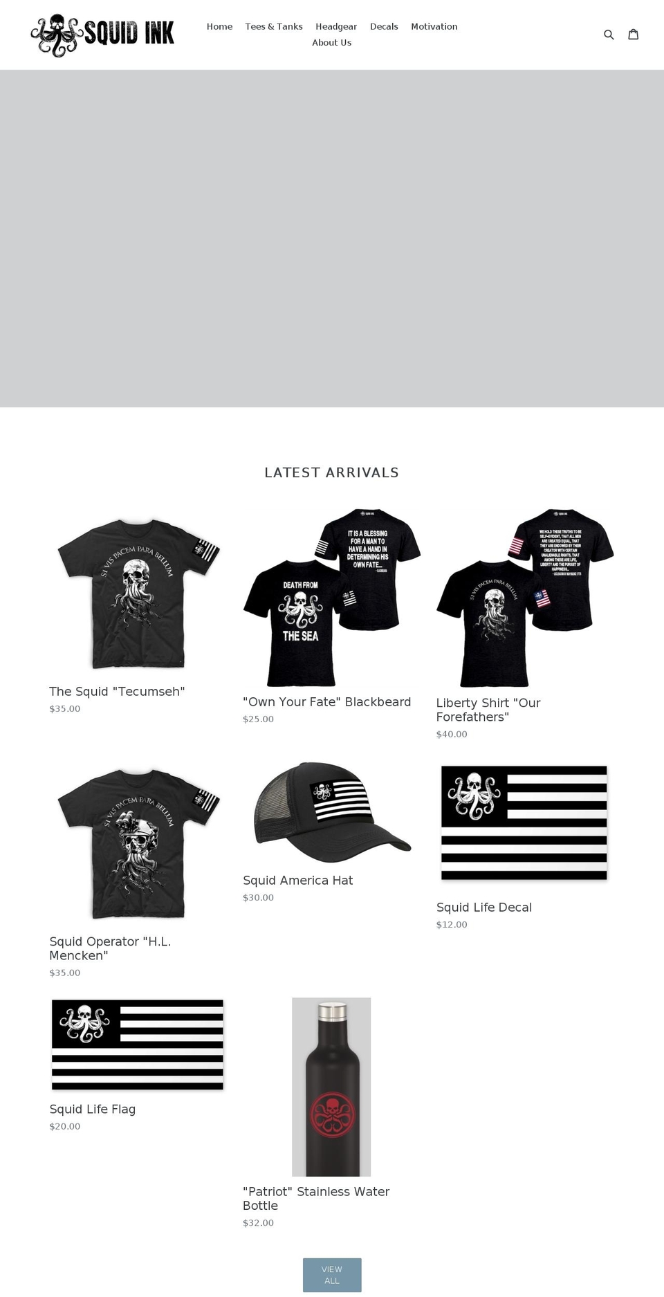 squidinklifestyles.com — Shopify storefront screenshot