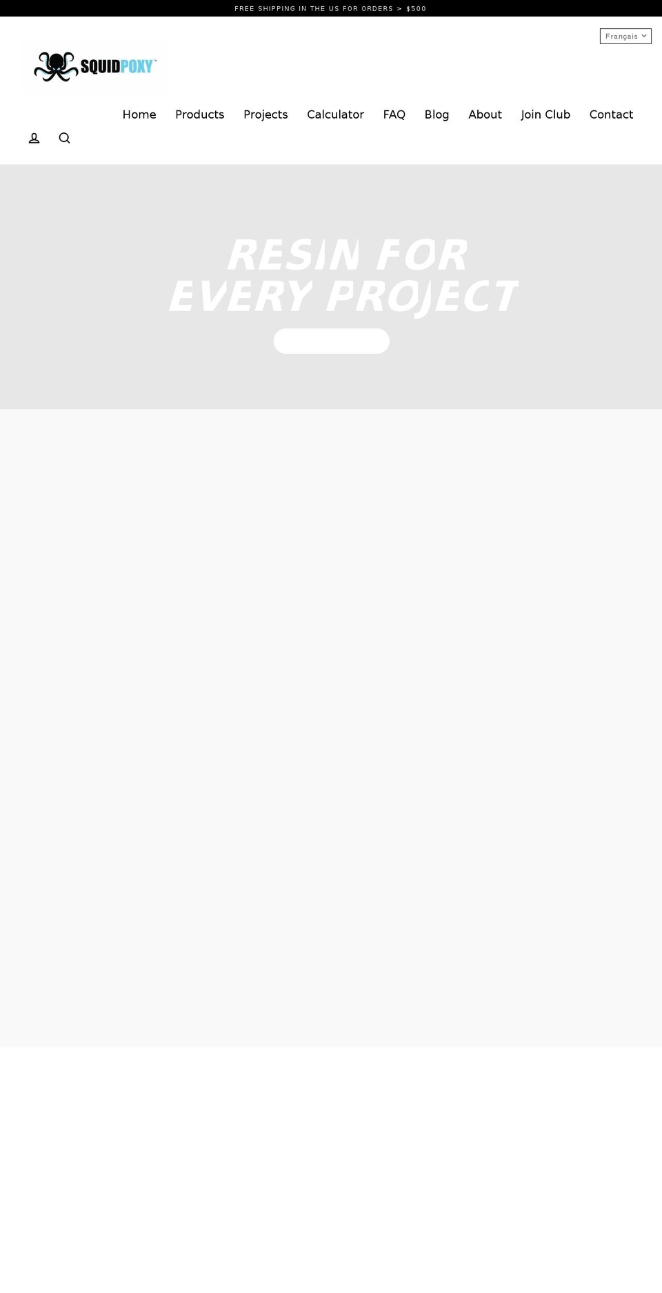 squidpoxy.com shopify website screenshot