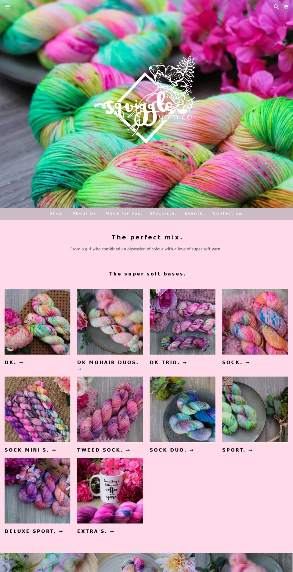 squiggleyarnco.com — Shopify storefront screenshot