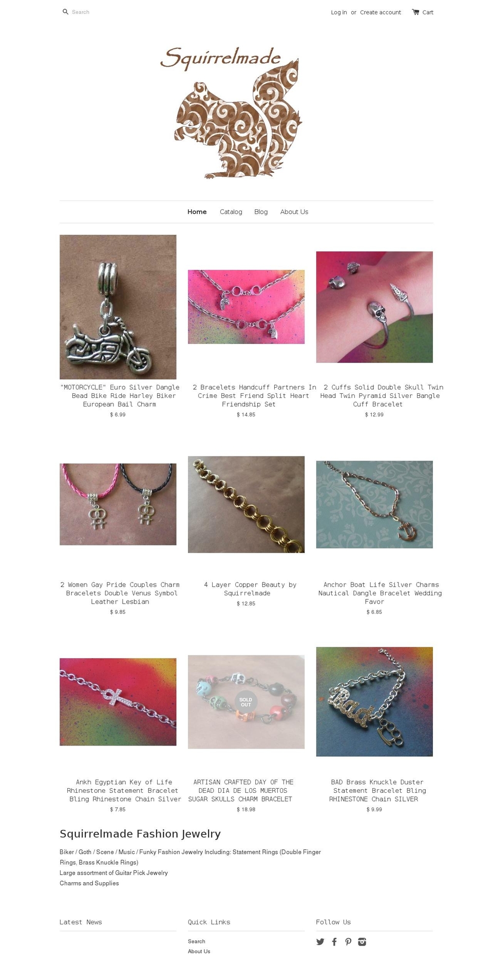squirrelmadedesigns.com — Shopify storefront screenshot