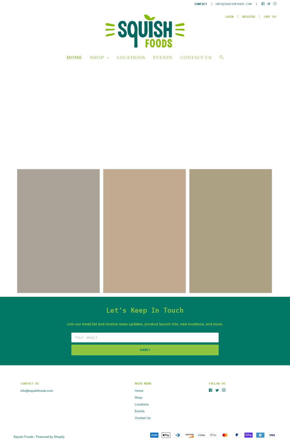 squishfoods.com shopify website screenshot