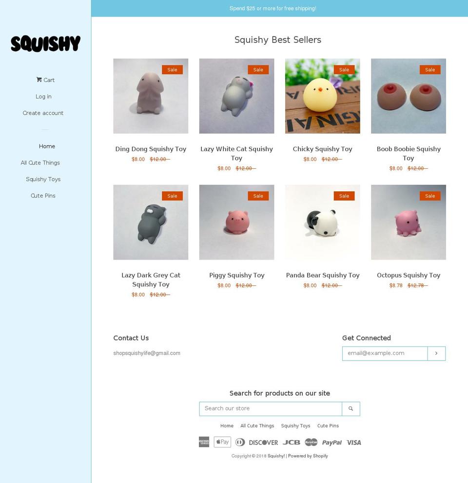 squishy.life shopify website screenshot