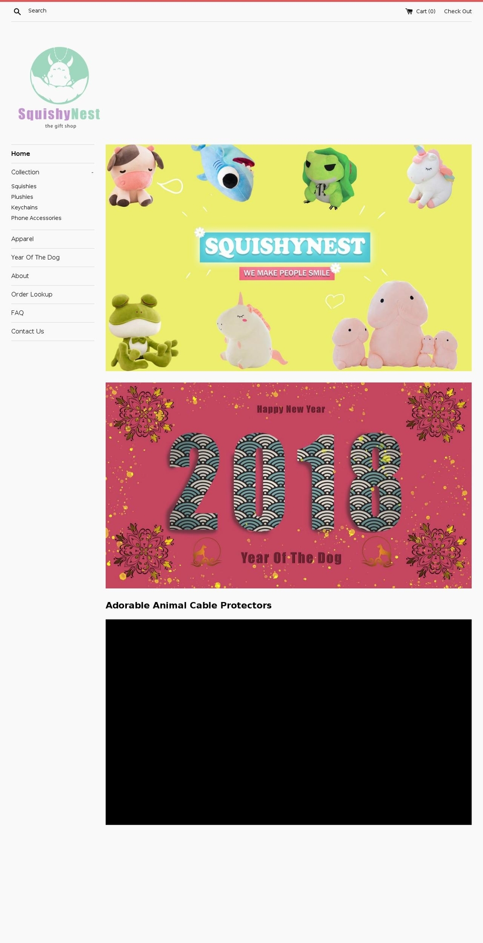 squishynest.com shopify website screenshot