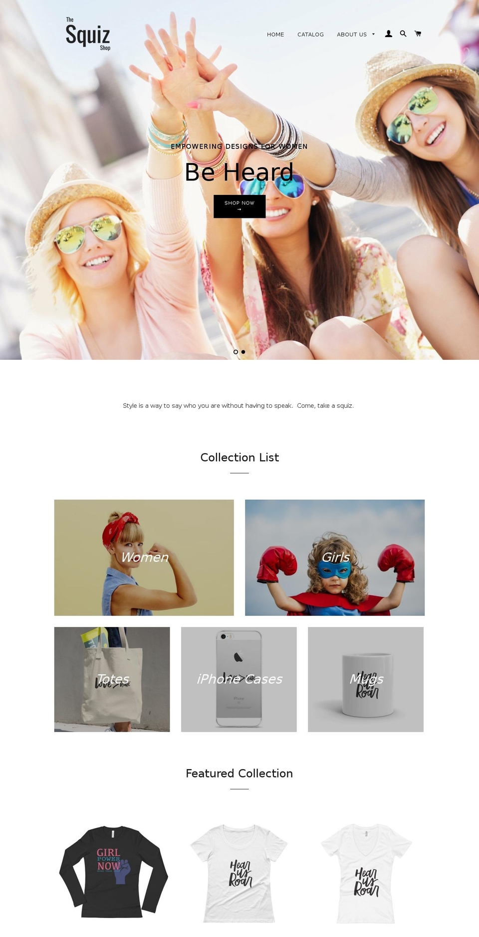 squizshop.com — Shopify storefront screenshot