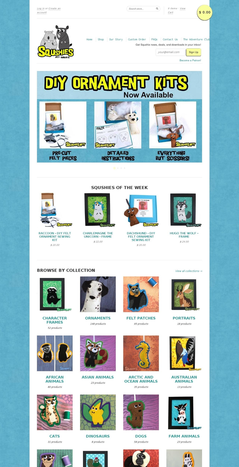 squshies.org shopify website screenshot