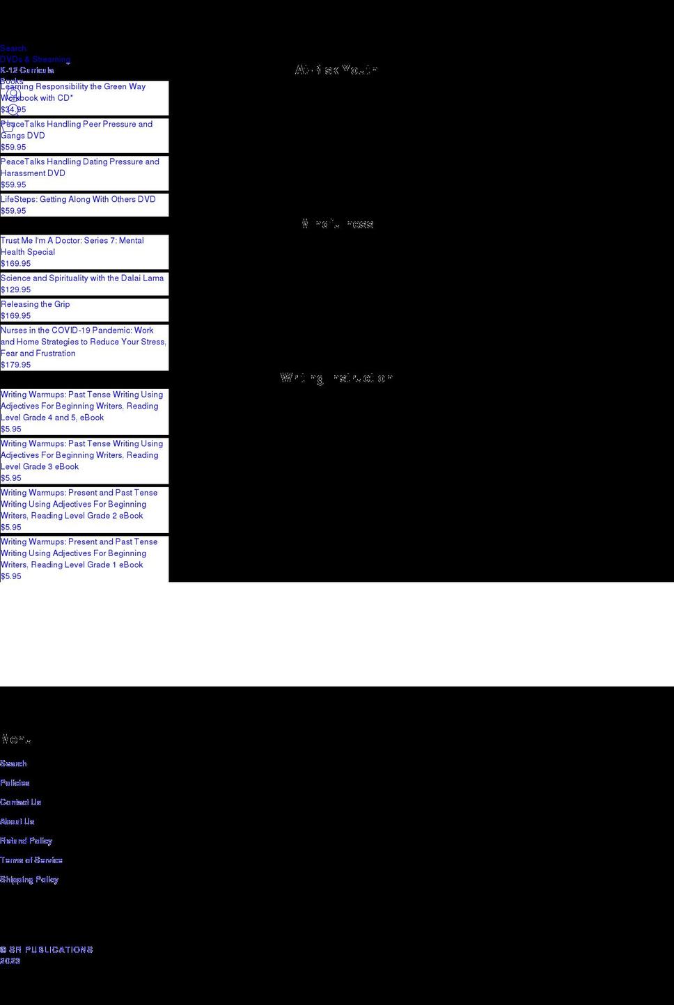 sr-publications.com shopify website screenshot