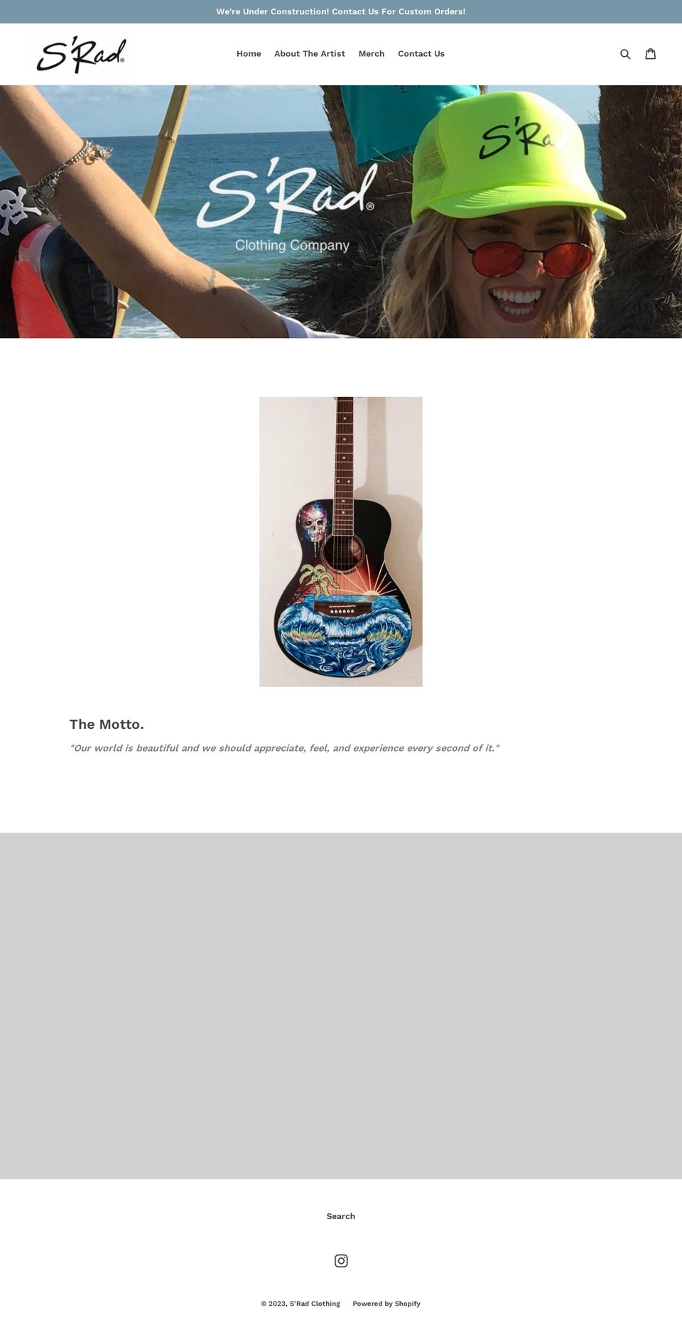 sradclothing.com — Shopify storefront screenshot