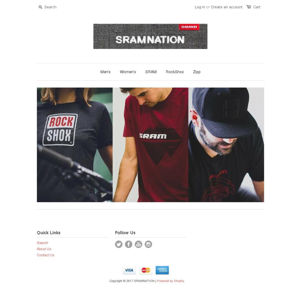 sramnation.com shopify website screenshot