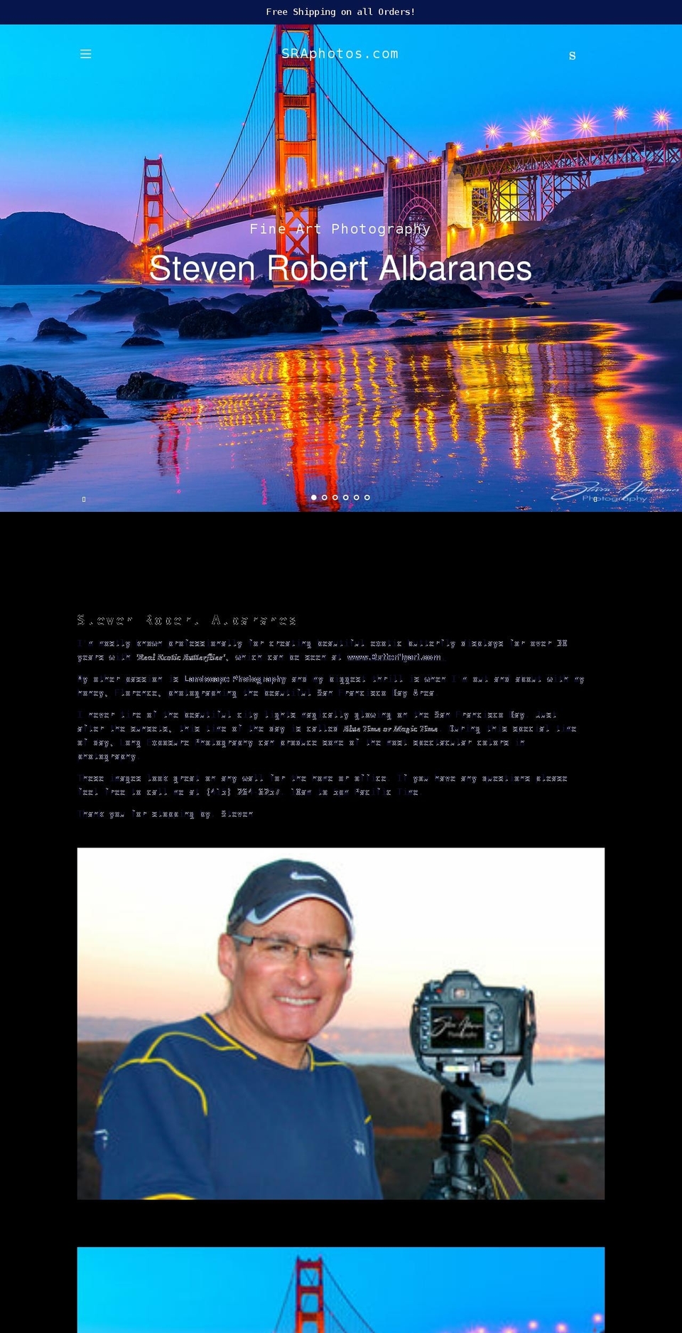 sraphotos.com shopify website screenshot