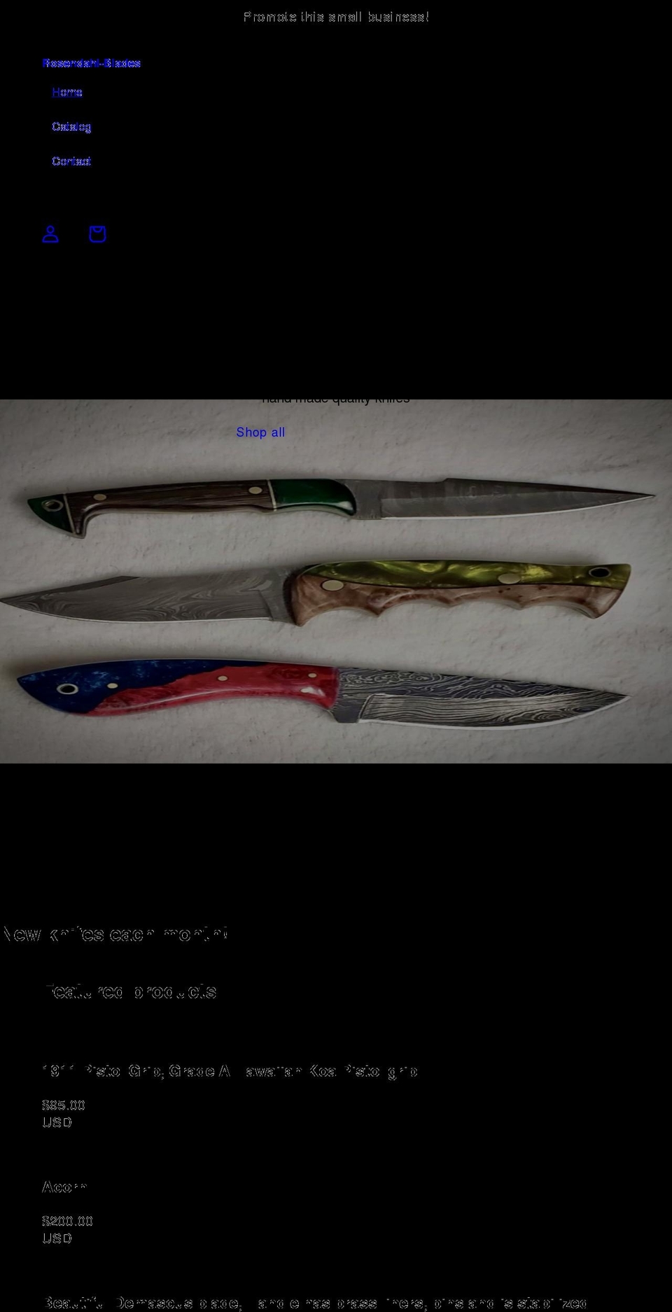 srblades.com shopify website screenshot