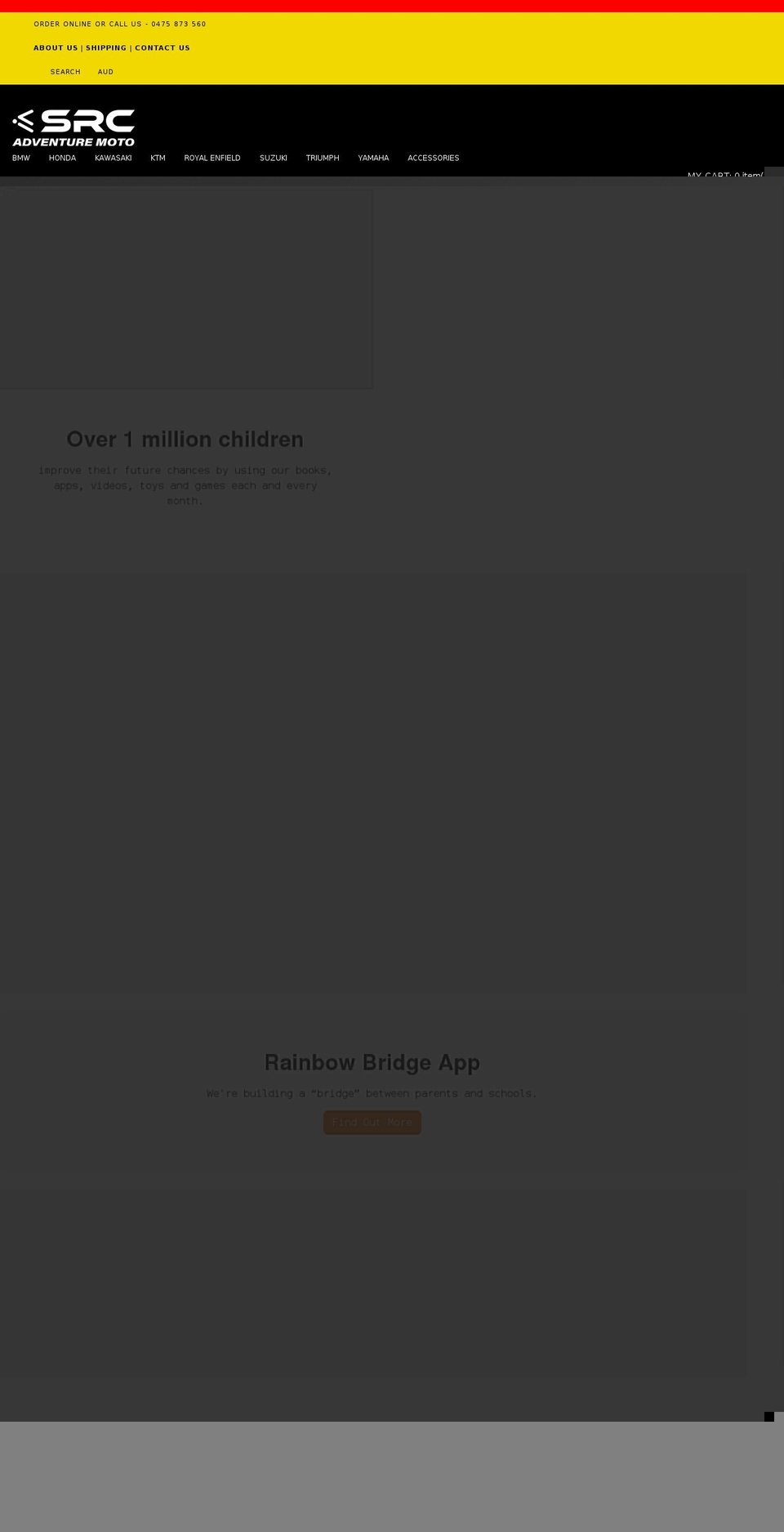 srcadventuremoto.com.au shopify website screenshot