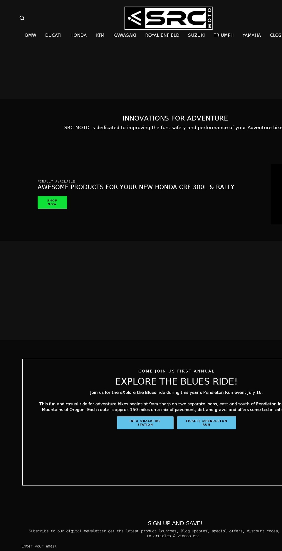 srcmoto.com shopify website screenshot