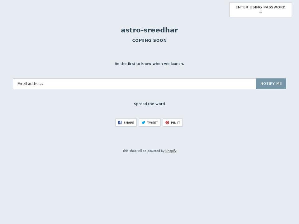 sreedharji.com shopify website screenshot