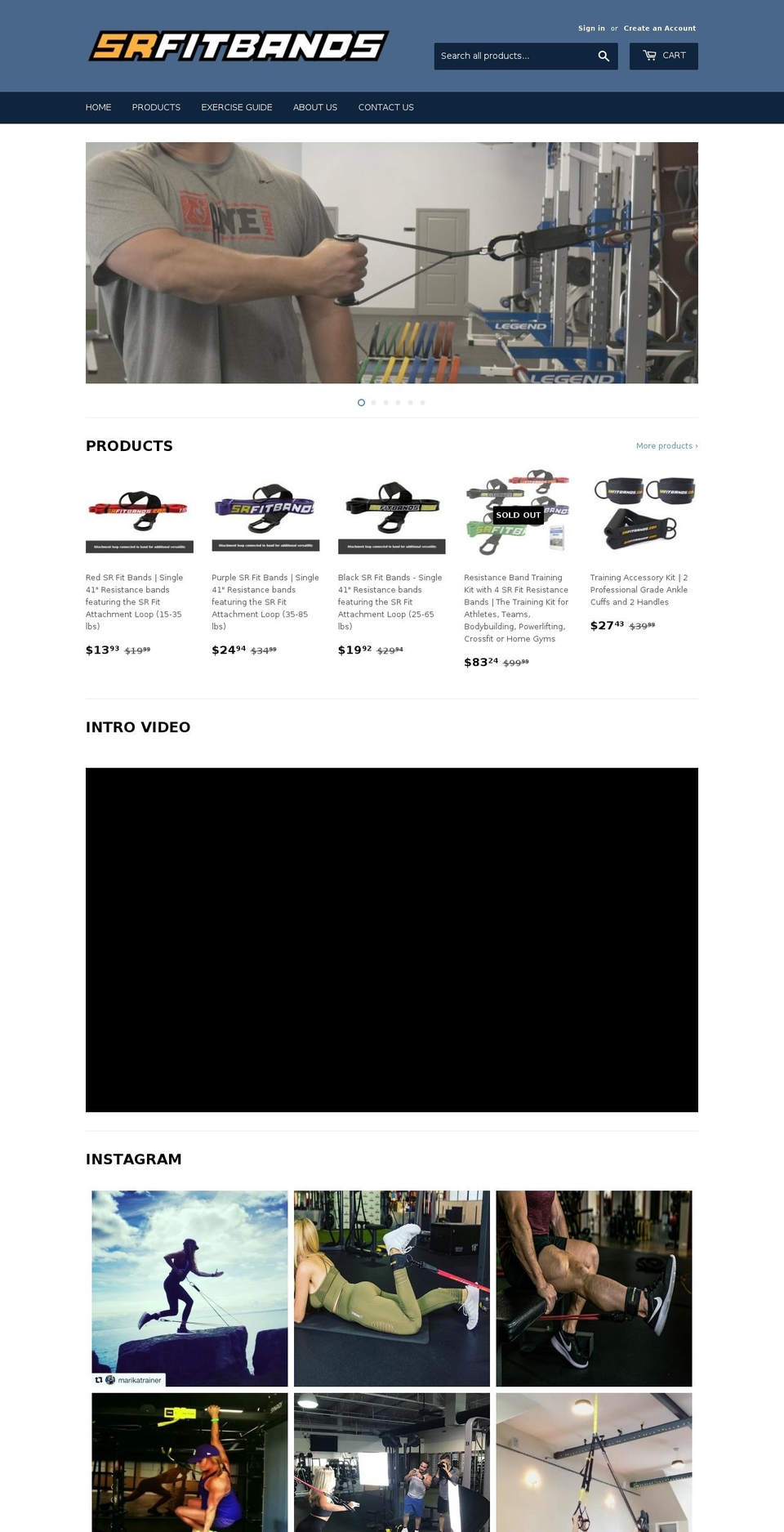srfitbands.com — Shopify storefront screenshot