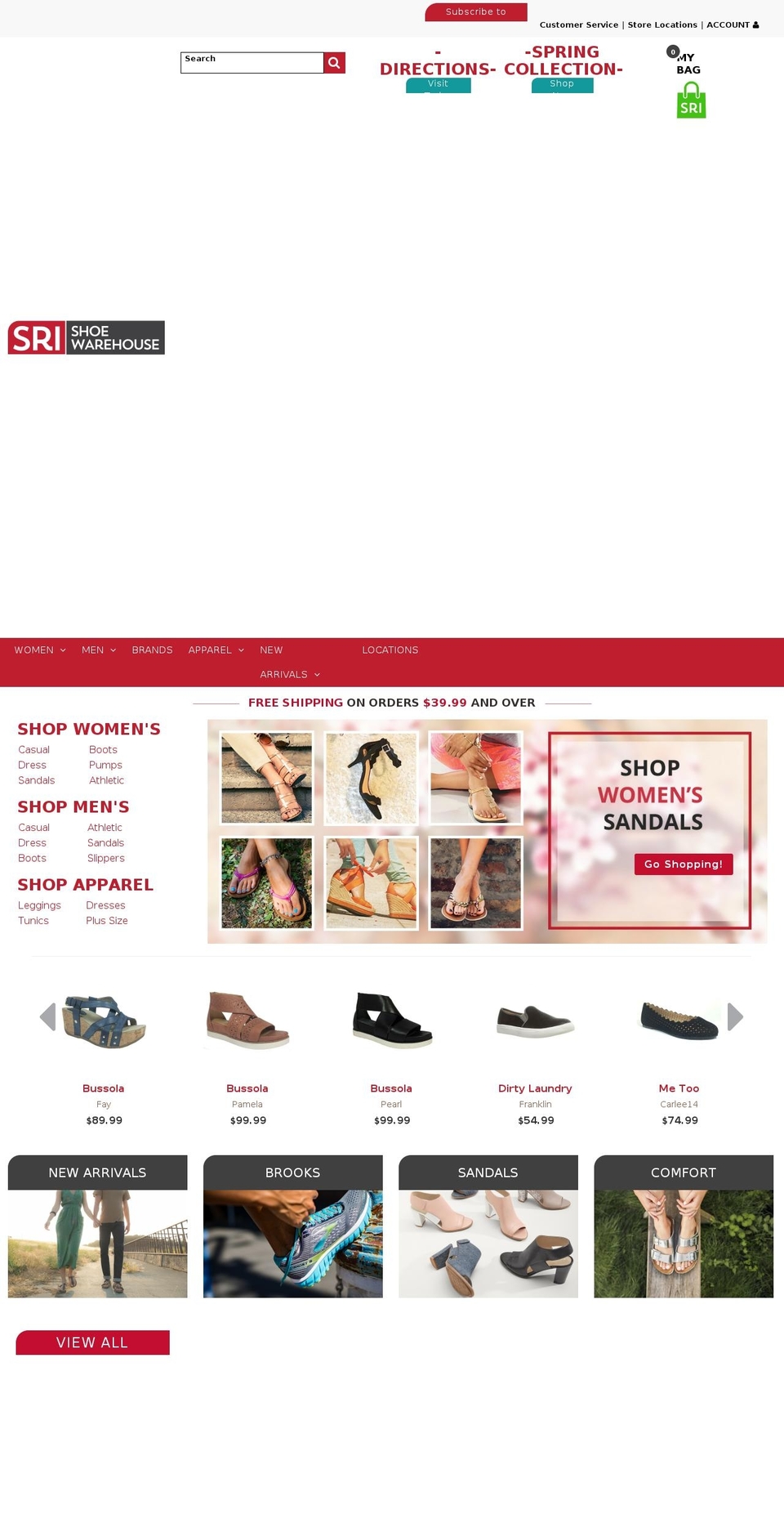 srishoes.com shopify website screenshot