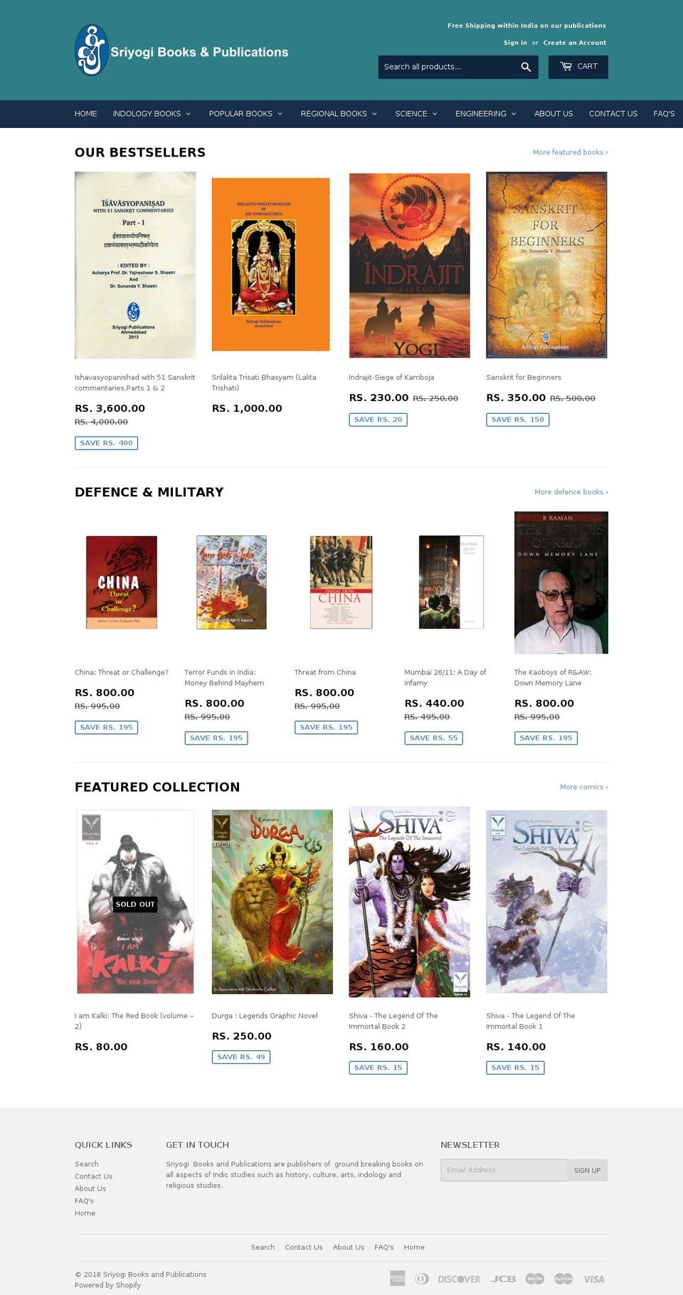 sriyogibooksandpublications.com — Shopify storefront screenshot
