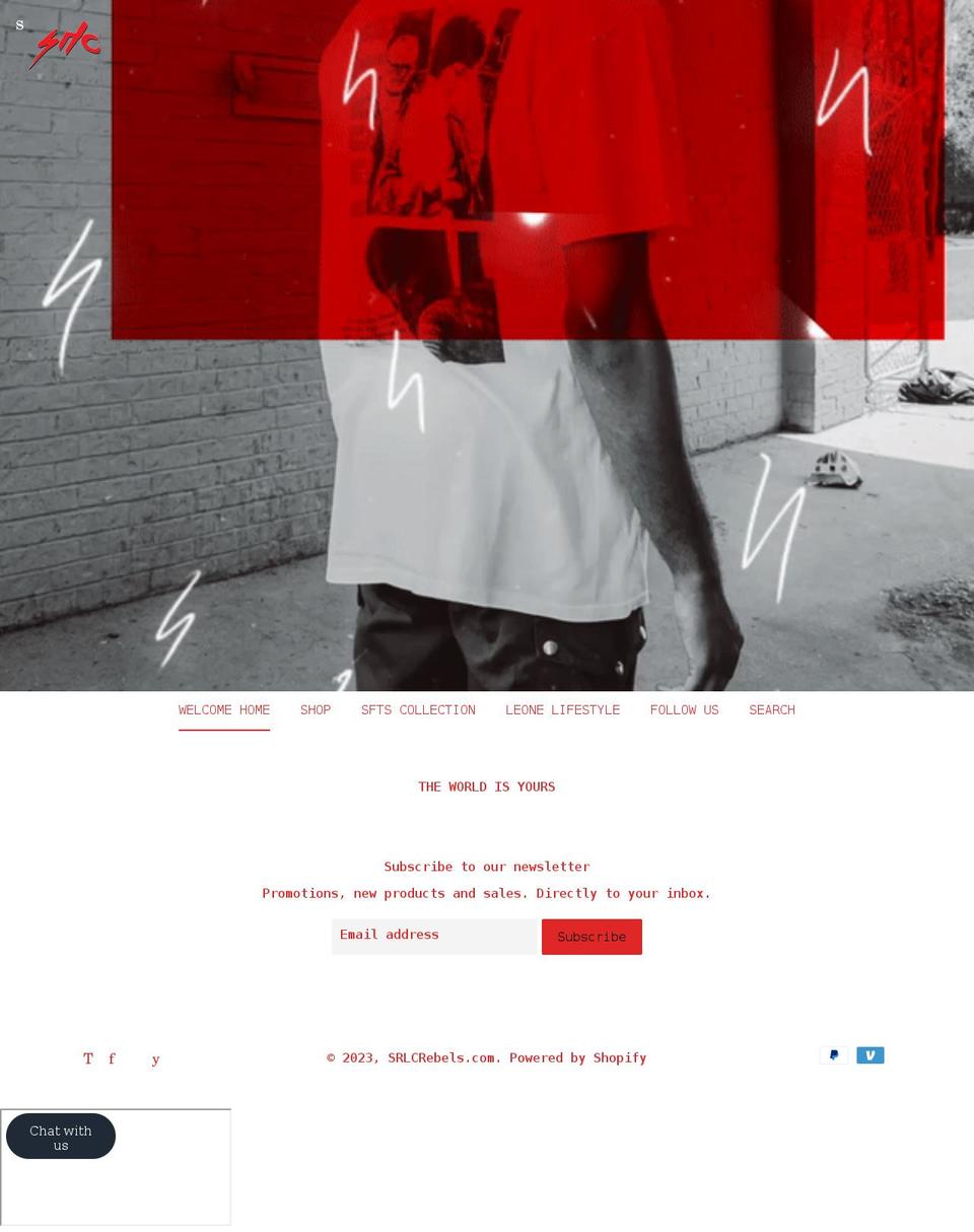 srlcrebels.com shopify website screenshot