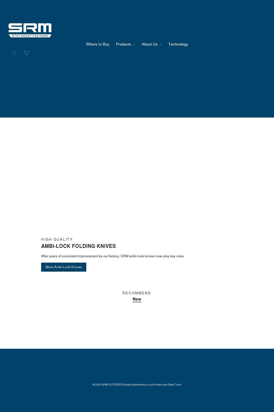 srmknives.com shopify website screenshot