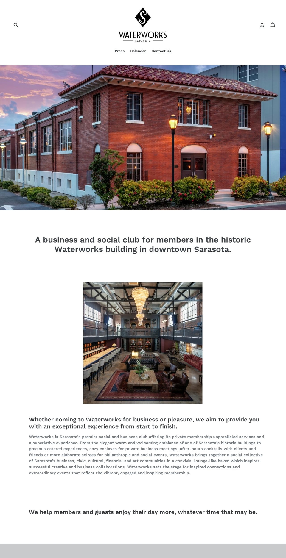srqwaterworks.com — Shopify storefront screenshot