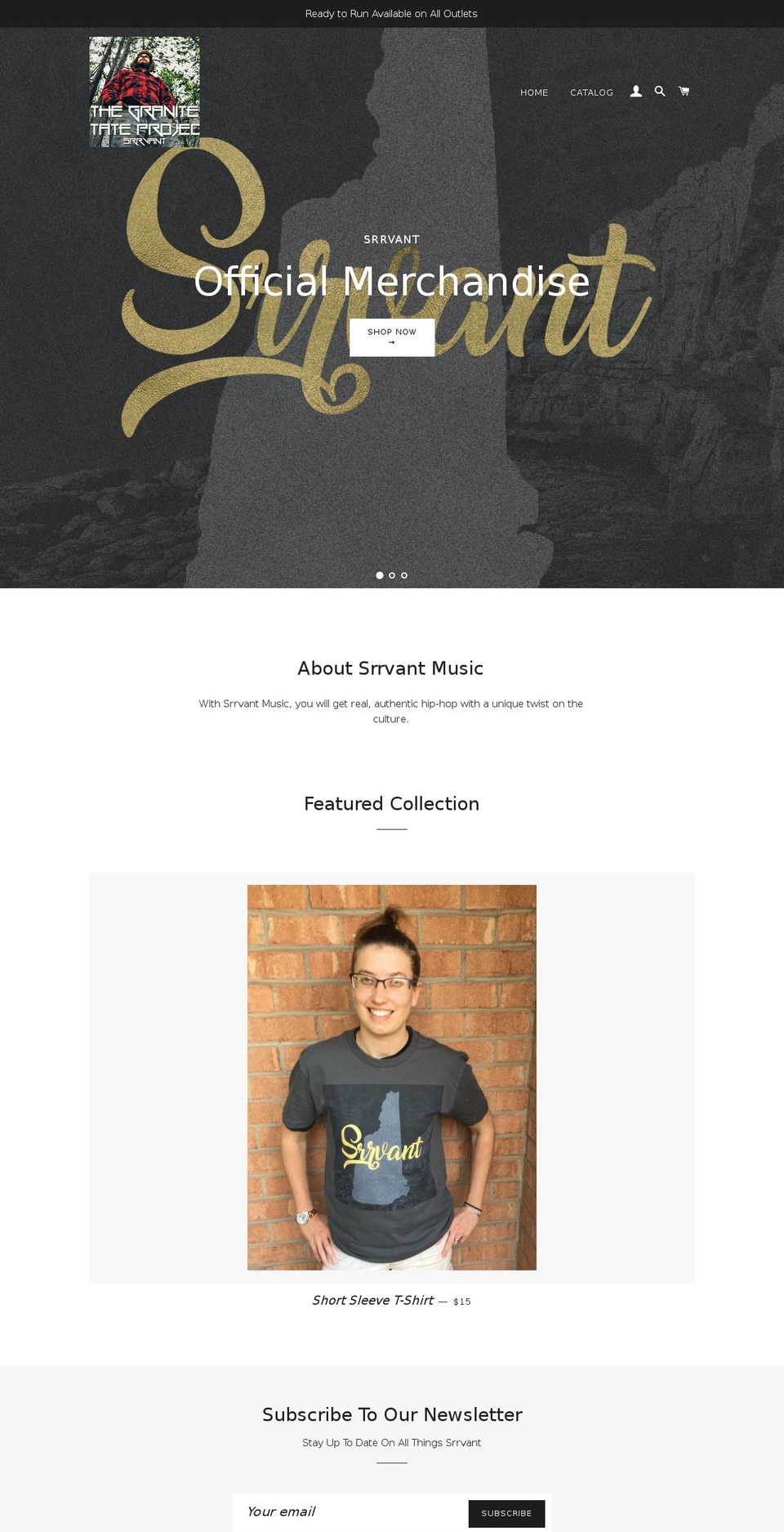 srrvantmusic.com — Shopify storefront screenshot