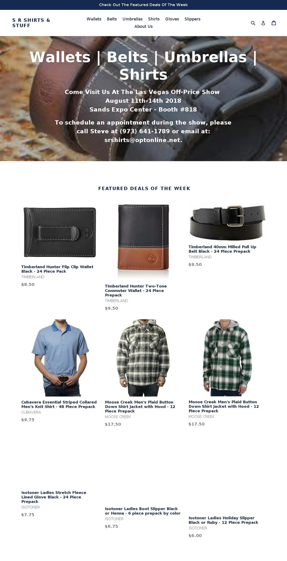 srshirtsonline.com — Shopify storefront screenshot