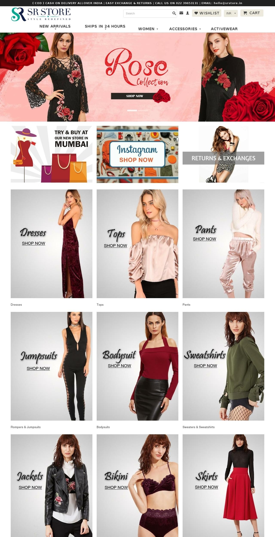 SearchTap  April | fastrr v latestucue SR Stor... Shopify theme site example srstore.in