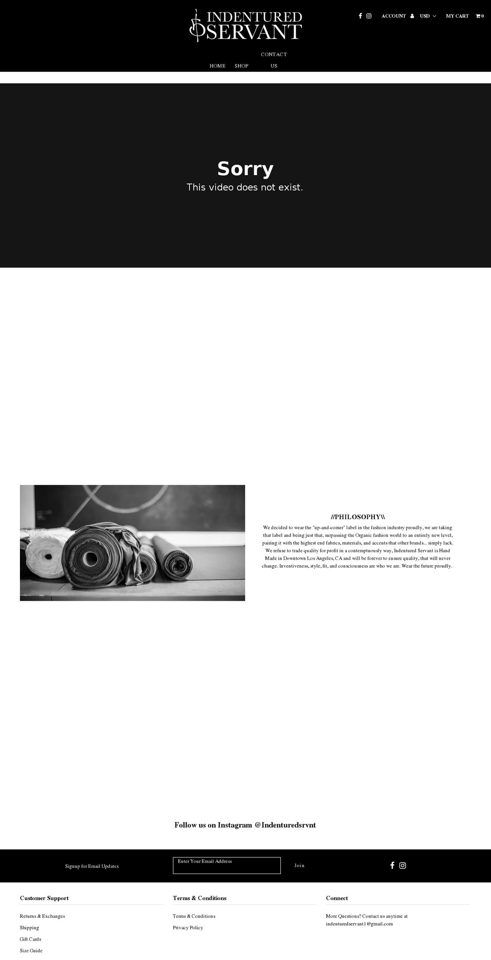 srvnt.com — Shopify storefront screenshot