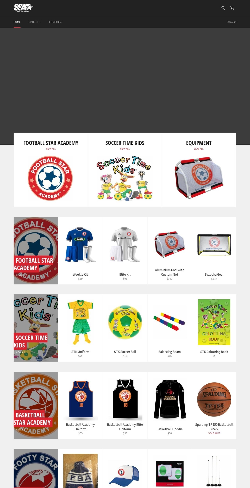 ssacademyshop.com — Shopify storefront screenshot